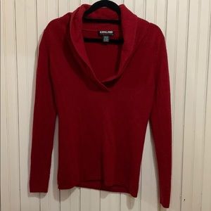 Red Cashmere V Neck